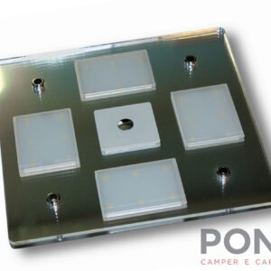 Plafoniera quadrata a Led 12W 4000K, interruttore touch switch